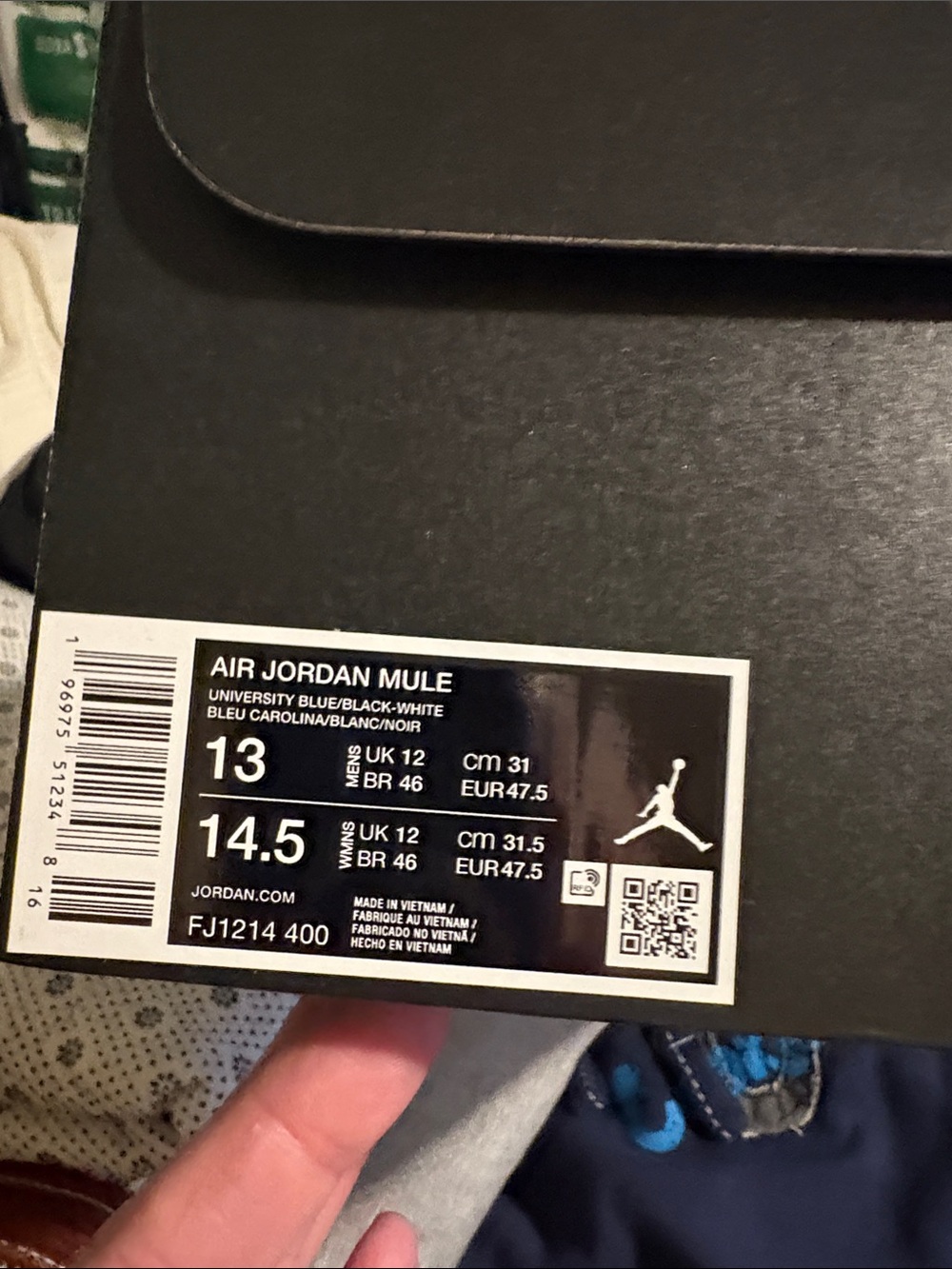 Nike,Air-Jordon Mule, University blue/Blk./Wht - Picture 2 of 8